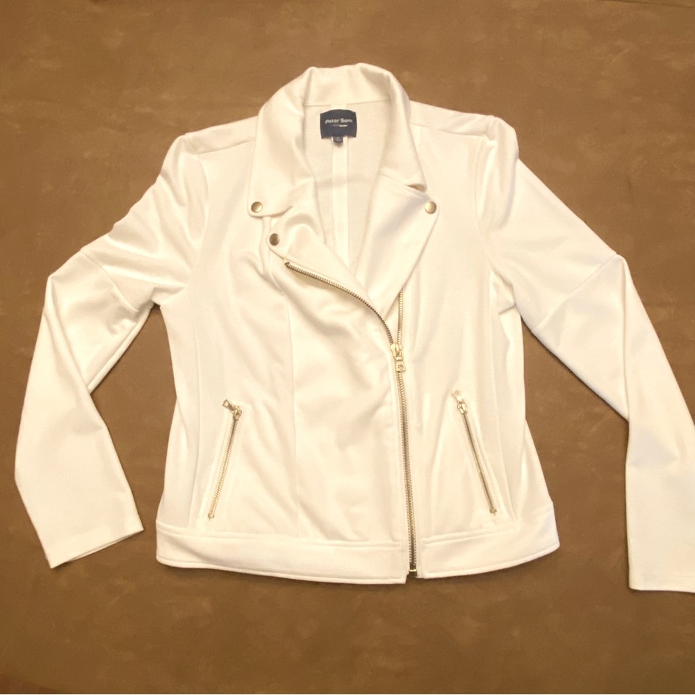 Peter Som White Moto Jacket